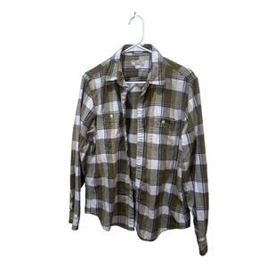 Wallace & Barnes Men’s Plaid Classic Flannel Cotton Button LongSleeve Shirt Sz M